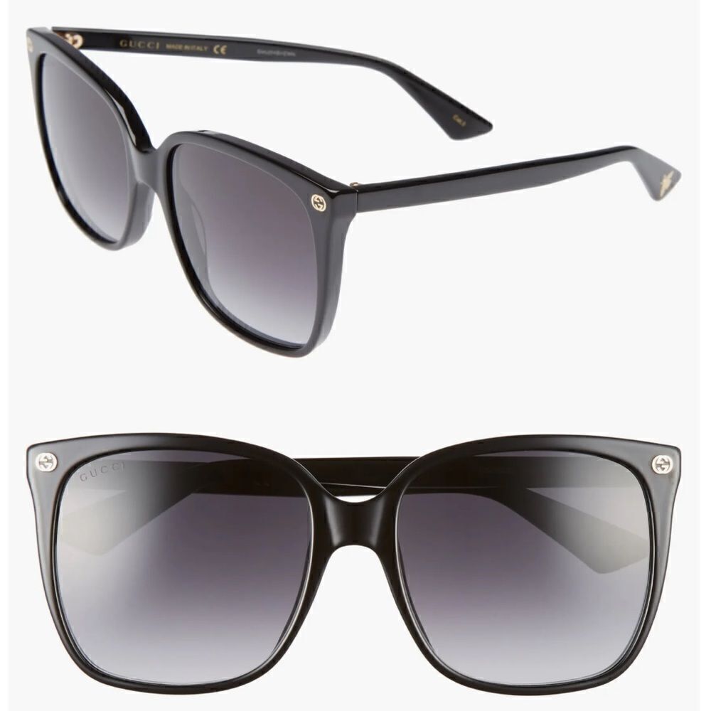 GUCCI GG0022S 57MM Square Cat Eye Sunglasses NWT $700